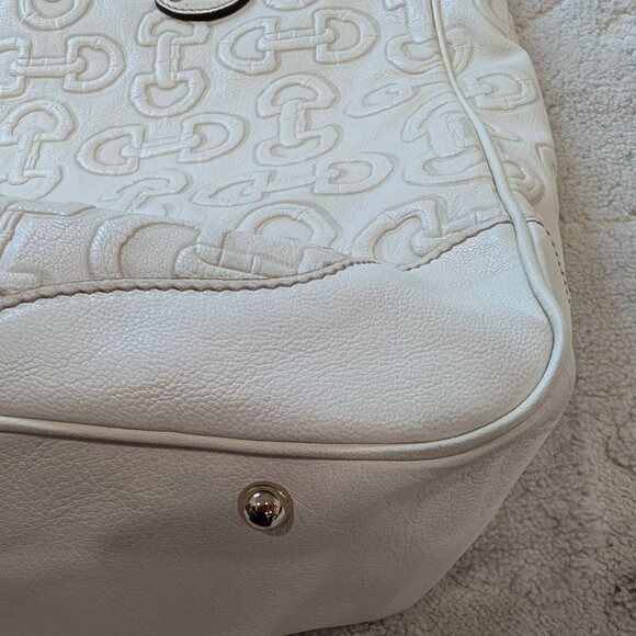 Authentic white Gucci Horsebit Embossed vintage tote - Picture 4 of 12